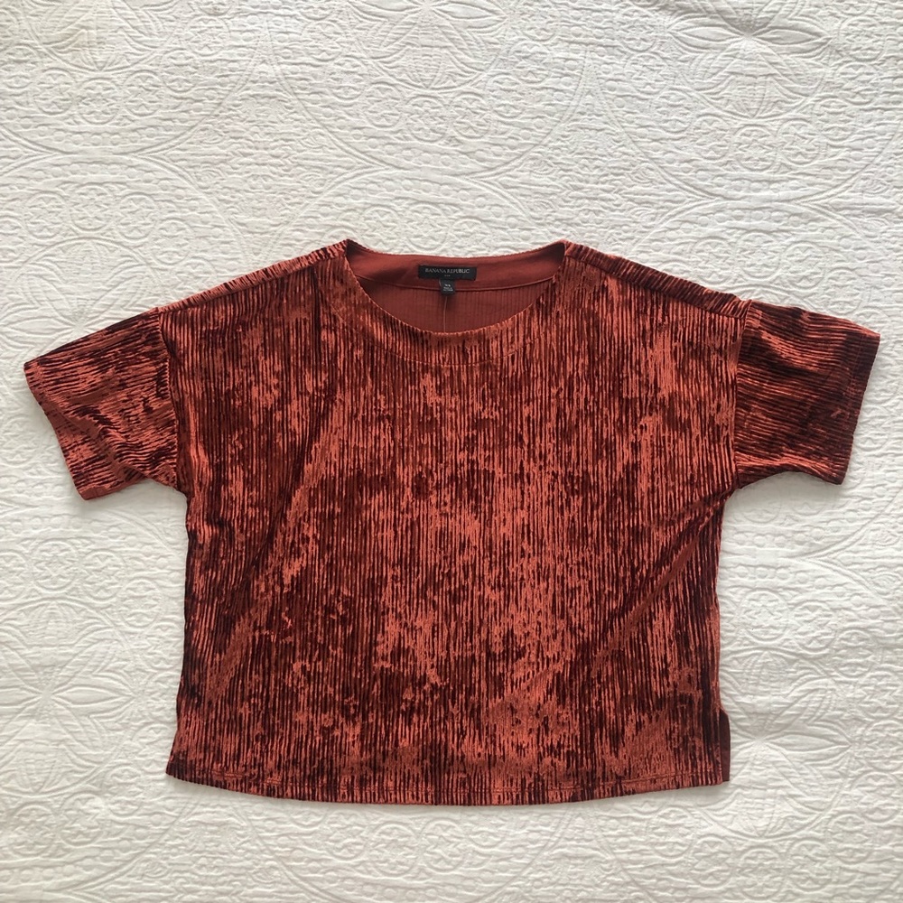 Banana Republic velvet crinkle cropped top